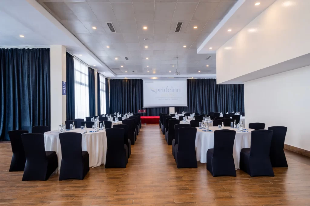 Host productive conferences in Nairobi at PrideInn Azure, with flexible spaces, modern facilities, professional service and a convenient Westlands location.
